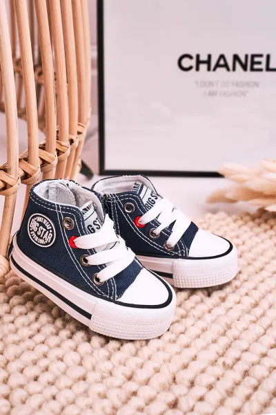 BIG STAR SHOES Detské vysoké tenisky s veľkou hviezdou