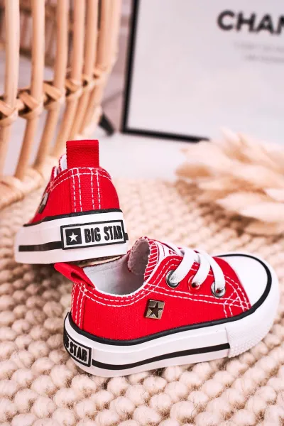 BIG STAR SHOES Červené tenisky Classic Detst's Low Big Star