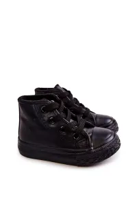 Boto Detské kožené tenisky Black Marney