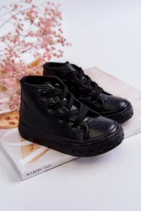 Boto Detské kožené tenisky Black Marney