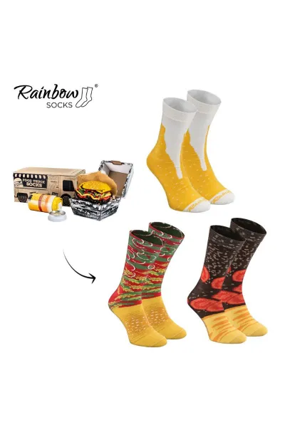 ZOOKSY/RAINBOW SOCKS Ponožky na nákladné vozidlá ponožky set hamburger 3 páry