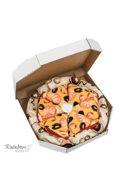 ZOOKSY/RAINBOW SOCKS Dúhové ponožky Pizza ponožky 4 páry morských plodov