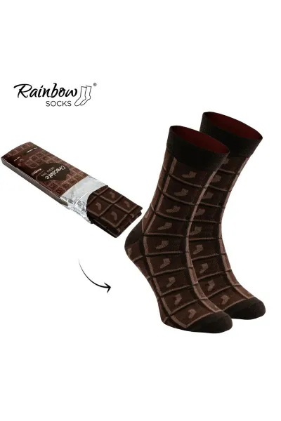ZOOKSY/RAINBOW SOCKS Dúhové ponožky ponožky mliečna čokoláda 1 pár