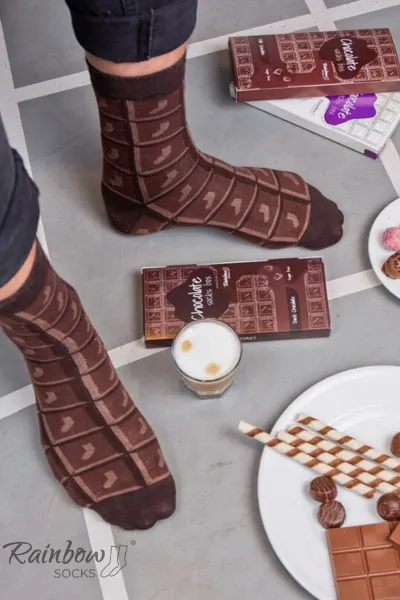 ZOOKSY/RAINBOW SOCKS Dúhové ponožky ponožky mliečna čokoláda 1 pár