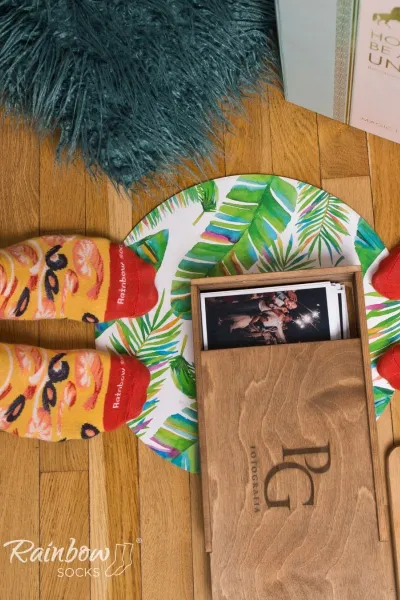 ZOOKSY/RAINBOW SOCKS Dúhové ponožky Pizza ponožky 4 páry morských plodov