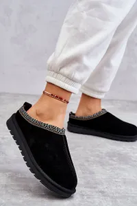 Boto Ženský semišový papcie s kožušinou Black Buffie