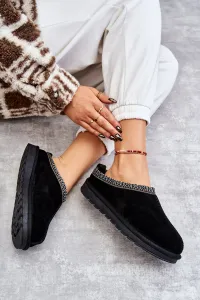 Boto Ženský semišový papcie s kožušinou Black Buffie