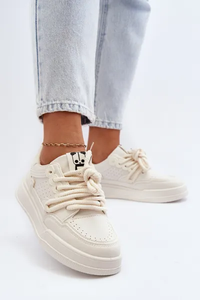 PS1 Dámske tenisky z eko-kože béžové Avanalis