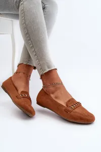 Boto Lesklé dámske mokasíny s reťazom Camel Aredilla