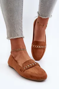 Boto Lesklé dámske mokasíny s reťazom Camel Aredilla