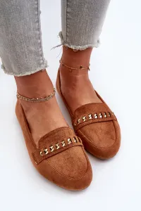 Boto Lesklé dámske mokasíny s reťazom Camel Aredilla