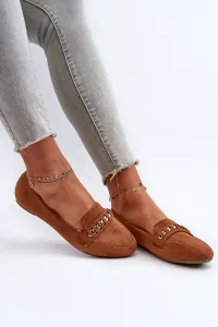 Boto Lesklé dámske mokasíny s reťazom Camel Aredilla