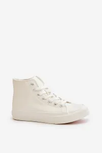 BIG STAR SHOES Dámske Zateplené Tenisky Z Eko Kože Biele Big Star