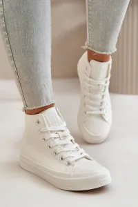 BIG STAR SHOES Dámske Zateplené Tenisky Z Eko Kože Biele Big Star