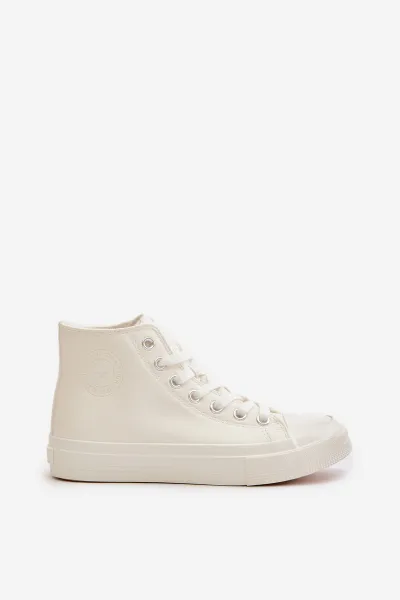 BIG STAR SHOES Dámske Zateplené Tenisky Z Eko Kože Biele Big Star