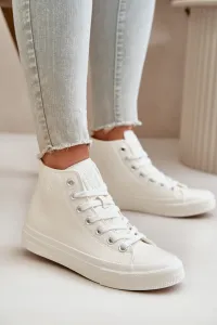 BIG STAR SHOES Dámske Zateplené Tenisky Z Eko Kože Biele Big Star