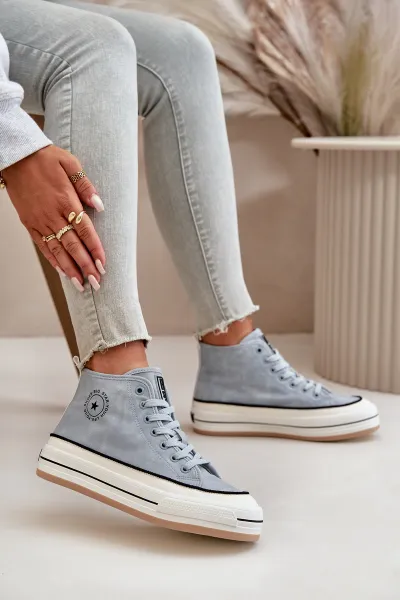 BIG STAR SHOES Zateplené Dámske Tenisky Na Platforme Eko Koža Big Star