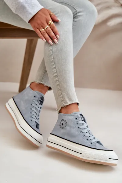 BIG STAR SHOES Zateplené Dámske Tenisky Na Platforme Eko Koža Big Star