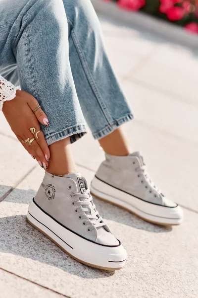 BIG STAR SHOES Zateplené Dámske Tenisky Na Platforme Eko Koža Big Star