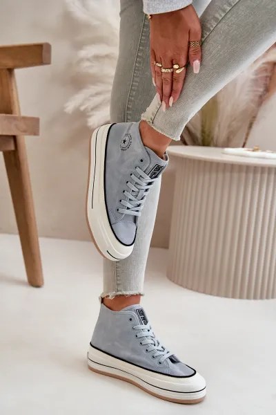 BIG STAR SHOES Zateplené Dámske Tenisky Na Platforme Eko Koža Big Star