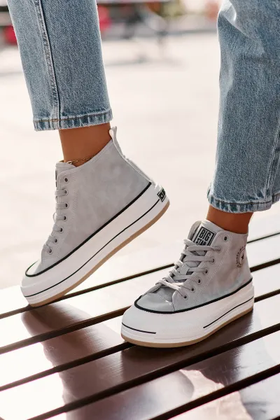 BIG STAR SHOES Zateplené Dámske Tenisky Na Platforme Eko Koža Big Star