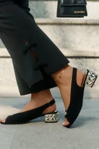 Semišové Elegantné Dámske Sandále CheBello 4724 Čierne