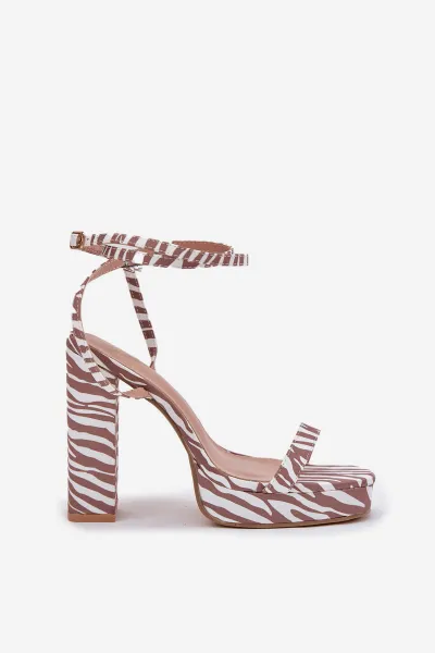 Boto Dámske Sandále Na Podpätku S Pásikom Zebra Fevenne