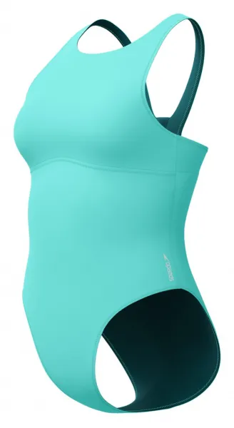 Speedo solid high neck arctic glass blue m - uk34