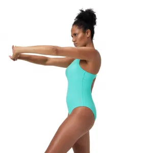Speedo solid high neck arctic glass blue m - uk34
