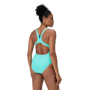 Speedo solid high neck arctic glass blue m - uk34