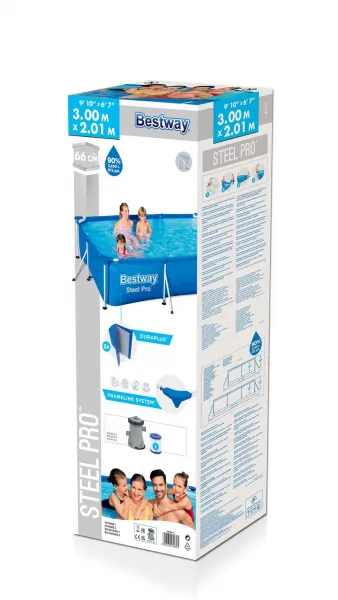 Bestway Bazén Bestway® Steel Pro™, 56411, kartušová filtrácia, 300x201x66 cm