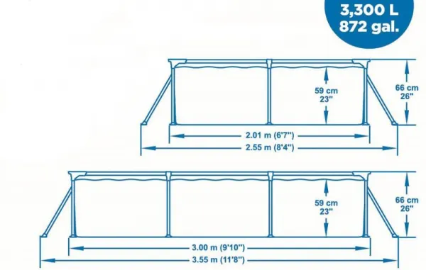 Bestway Bazén Bestway® Steel Pro™, 56411, kartušová filtrácia, 300x201x66 cm