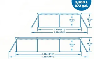 Bestway Bazén Bestway® Steel Pro™, 56411, kartušová filtrácia, 300x201x66 cm