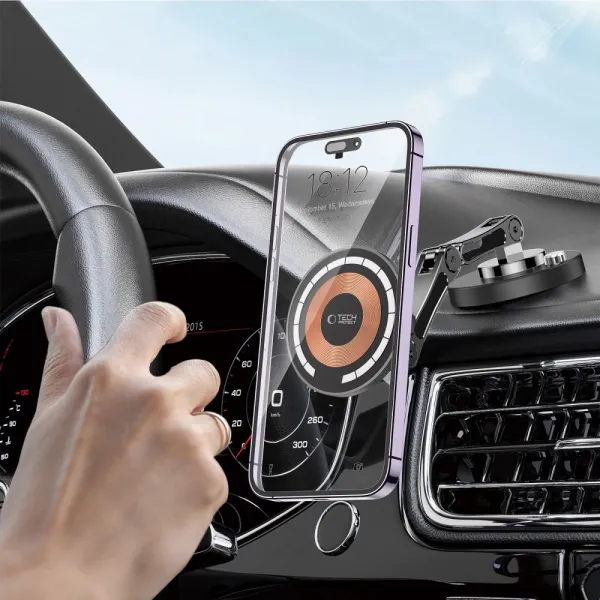 Tech-Protect V8 MagSafe držiak na mobil do auta 15W, čierny
