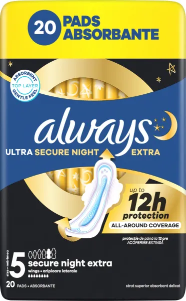 Always Ultra Secure Night Extra vložky 20 ks