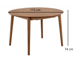 Actona Jídelní rozkládací stůl Montreux 115/154 cm z masivu ořech
