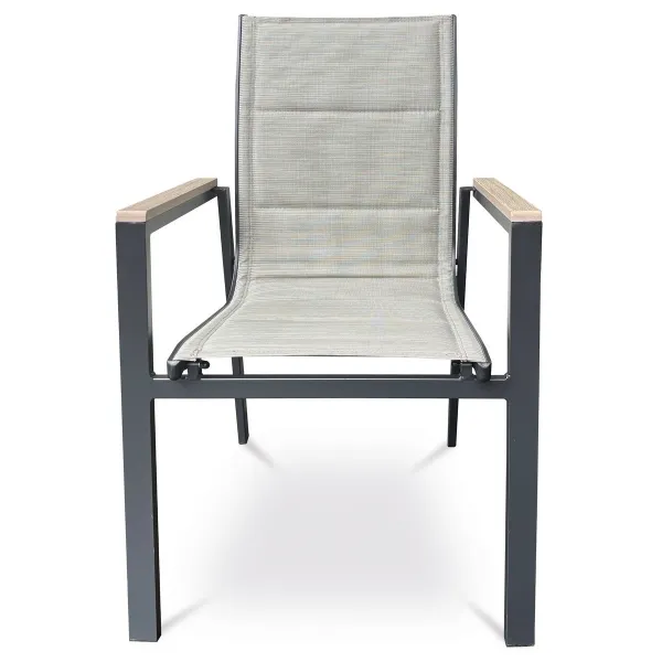 Autronic Záhradná stolička, hliník, textil,béžová, A ZC-S1110 BK