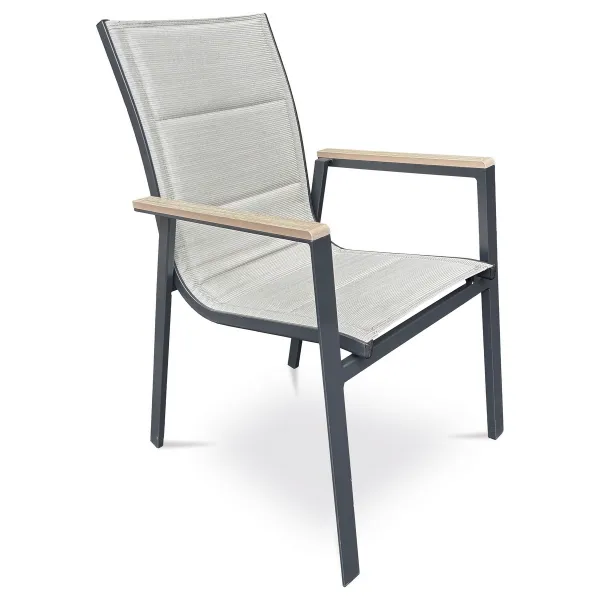 Autronic Záhradná stolička, hliník, textil,béžová, A ZC-S1110 BK