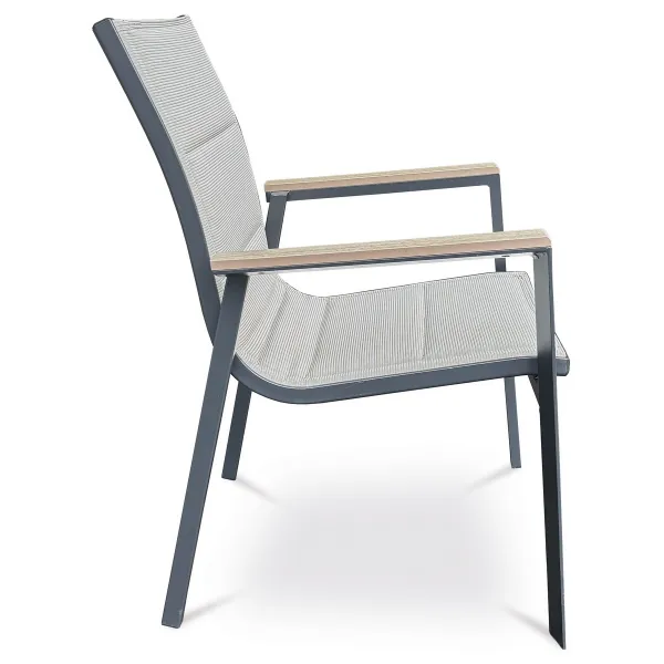 Autronic Záhradná stolička, hliník, textil,béžová, A ZC-S1110 BK