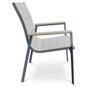 Autronic Záhradná stolička, hliník, textil,béžová, A ZC-S1110 BK