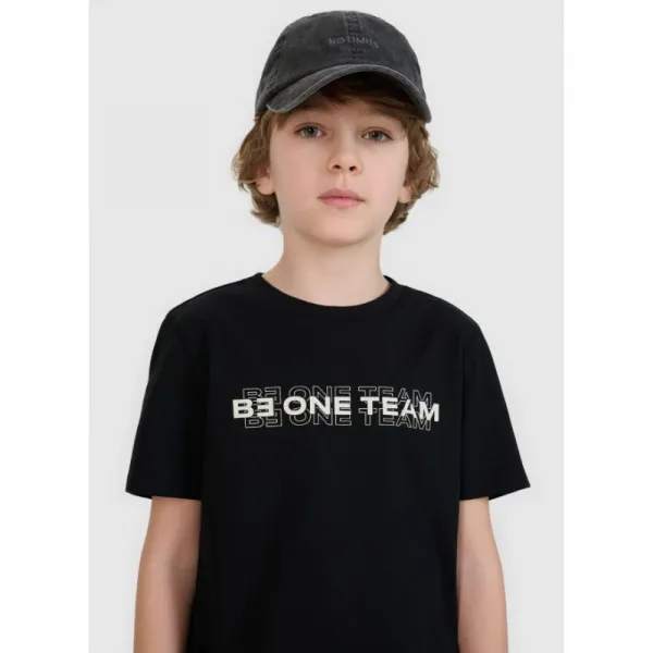 Chlapčenské tričko s krátkym rukávom 4F JUNIOR TSHIRT M2186-20S-DEEP BLACK