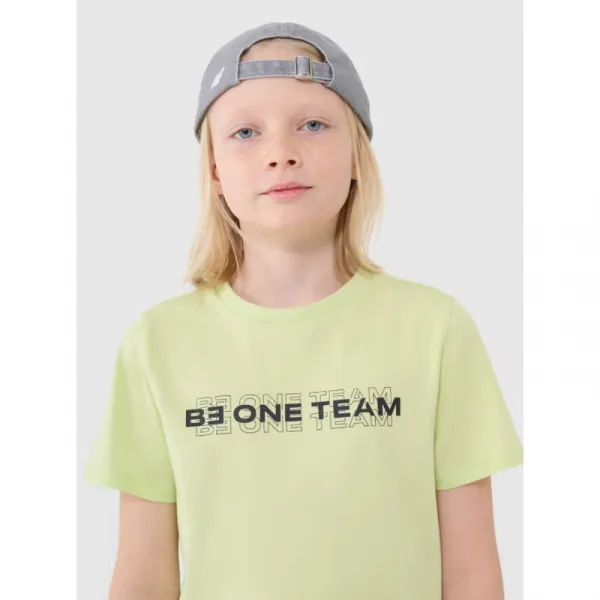 Chlapčenské tričko s krátkym rukávom 4F JUNIOR TSHIRT M2186-45N-CANARY GREEN NEON