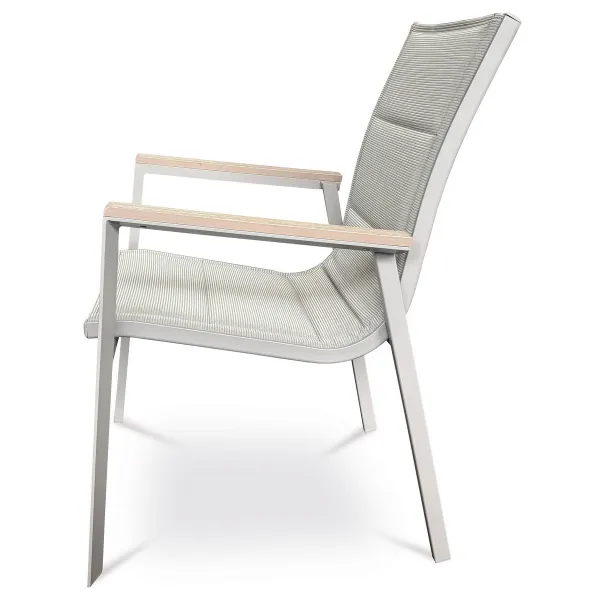 Autronic Záhradná stolička, hliník, textil, sivá,AZ C-S1110 GREY