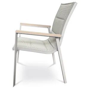 Autronic Záhradná stolička, hliník, textil, sivá,AZ C-S1110 GREY
