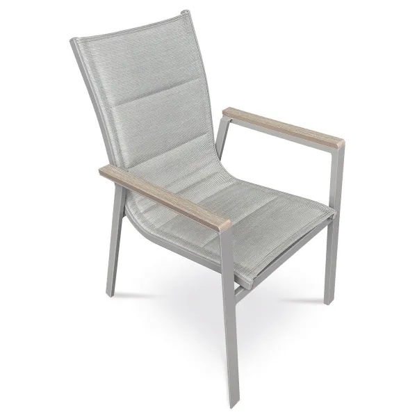 Autronic Záhradná stolička, hliník, textil, sivá,AZ C-S1110 GREY