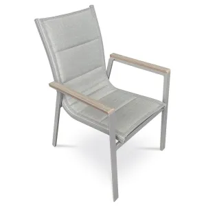 Autronic Záhradná stolička, hliník, textil, sivá,AZ C-S1110 GREY