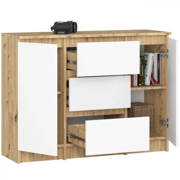 Ak furniture Komoda Girgo 101 cm dub artisan/bílá