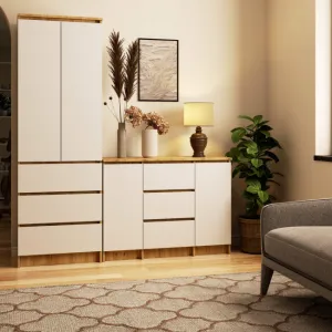 Ak furniture Komoda Girgo 101 cm dub artisan/bílá