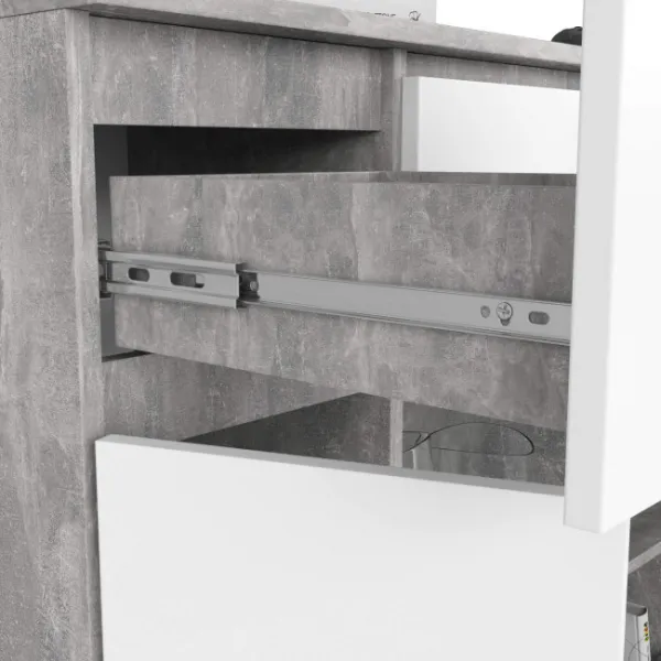 Ak furniture Komoda Baros 101 cm beton/bílá