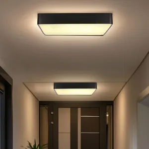 Stropné svietidlo Quattro, štvorcové stropné svietidlo, čierne, 35x35, 18W LED, biele tienidlo 4000K